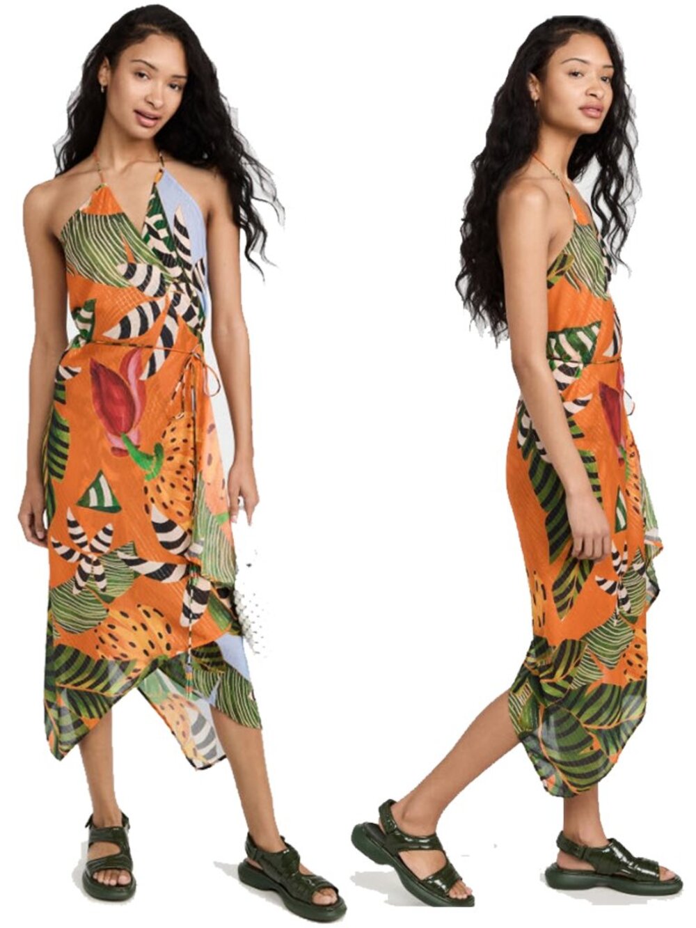 Farm Rio Striped Bananas Cover-Up Dress - Picture 2 of 14